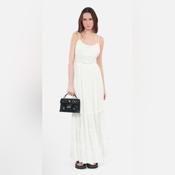 NWT The Kooples Size 3 (M/L)  White Bridal Maxi Dress With Bows - Picture 1 of 7